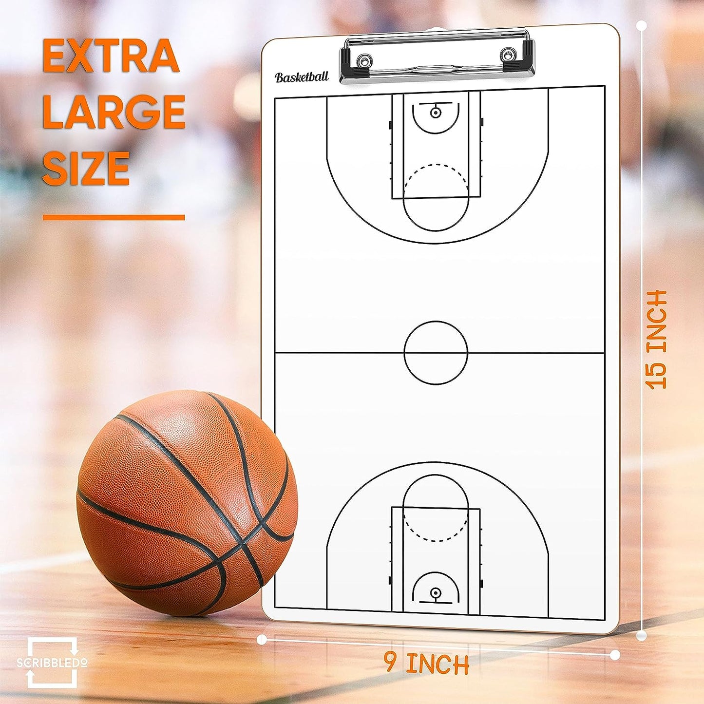 Basketball Dry Erase Clipboard 15"x9"