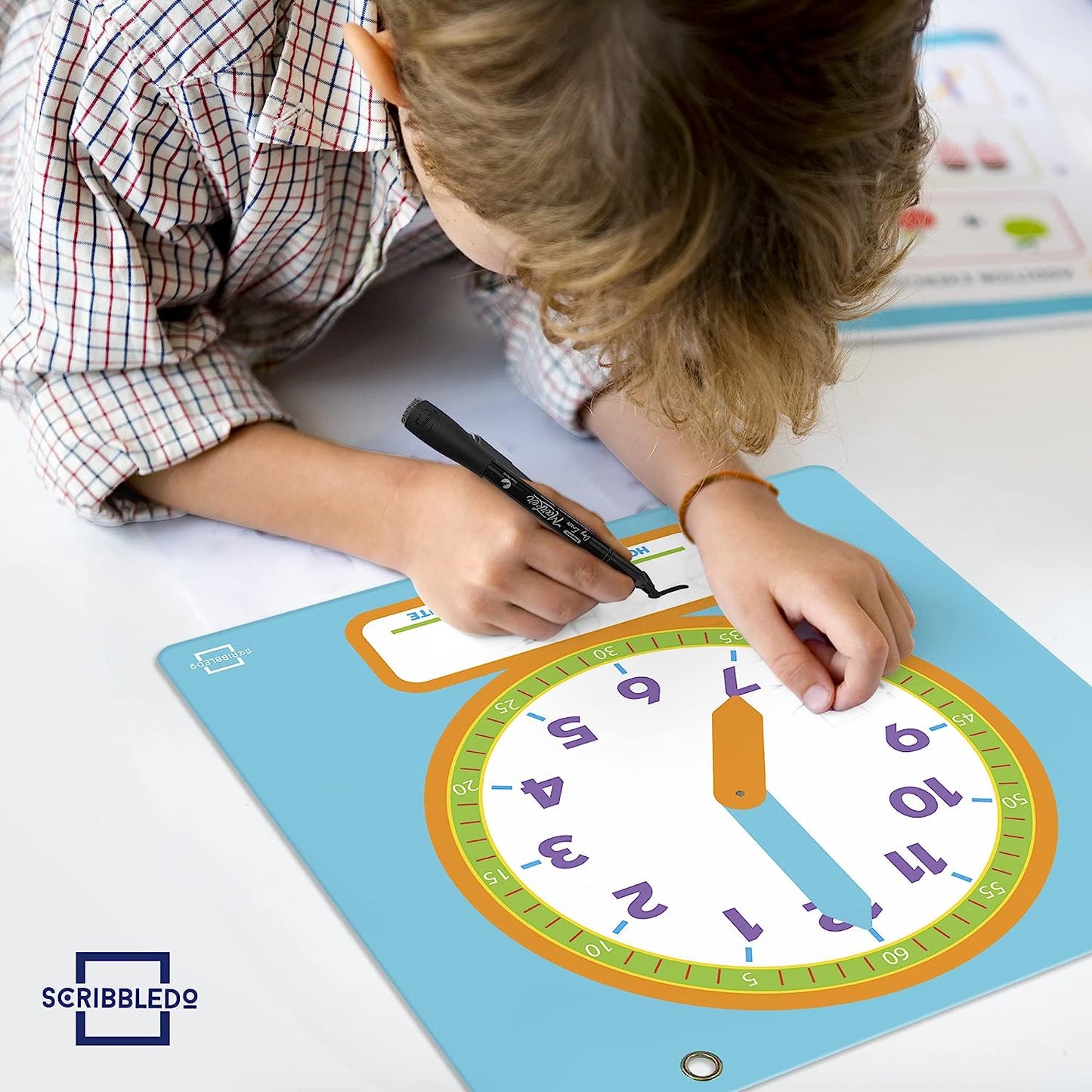 Dry Erase Learning Clock with 2 Markers