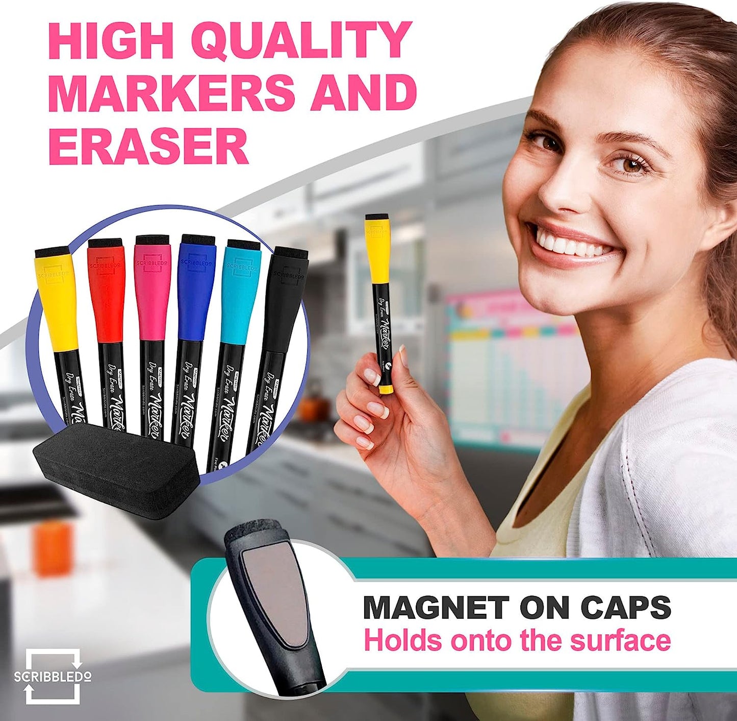 High quality magnetic marker with eraser
