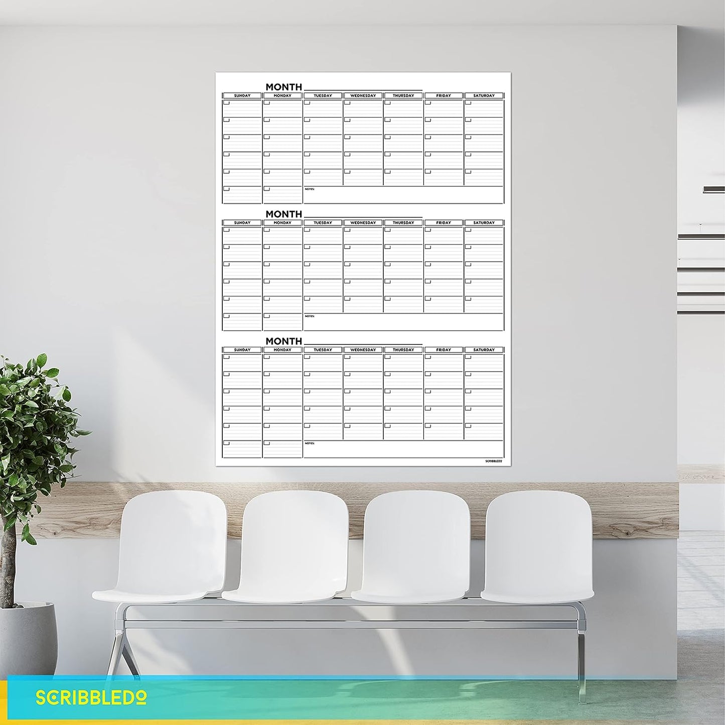 Quarterly Whiteboard Dry Erase Calendar