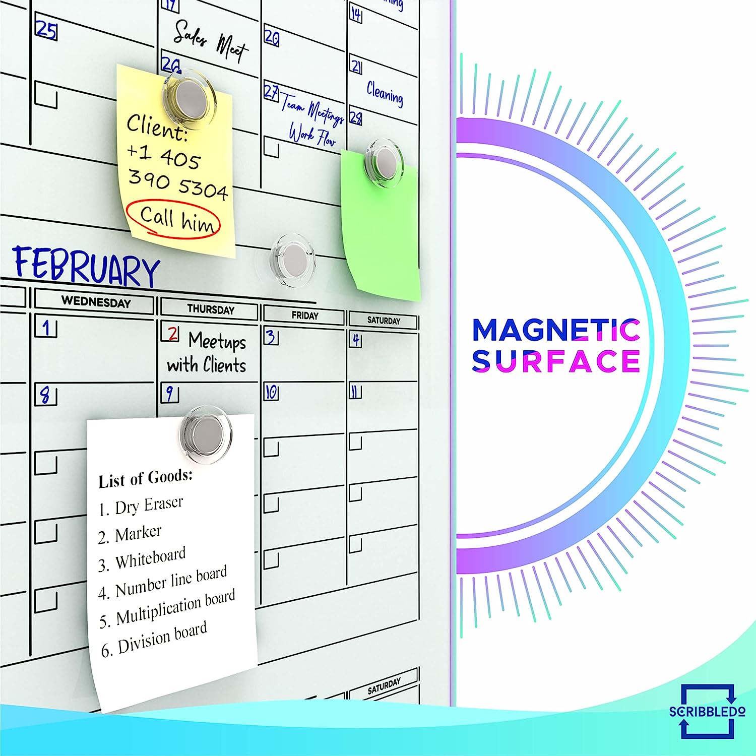 large yearly whiteboard planner 34x46