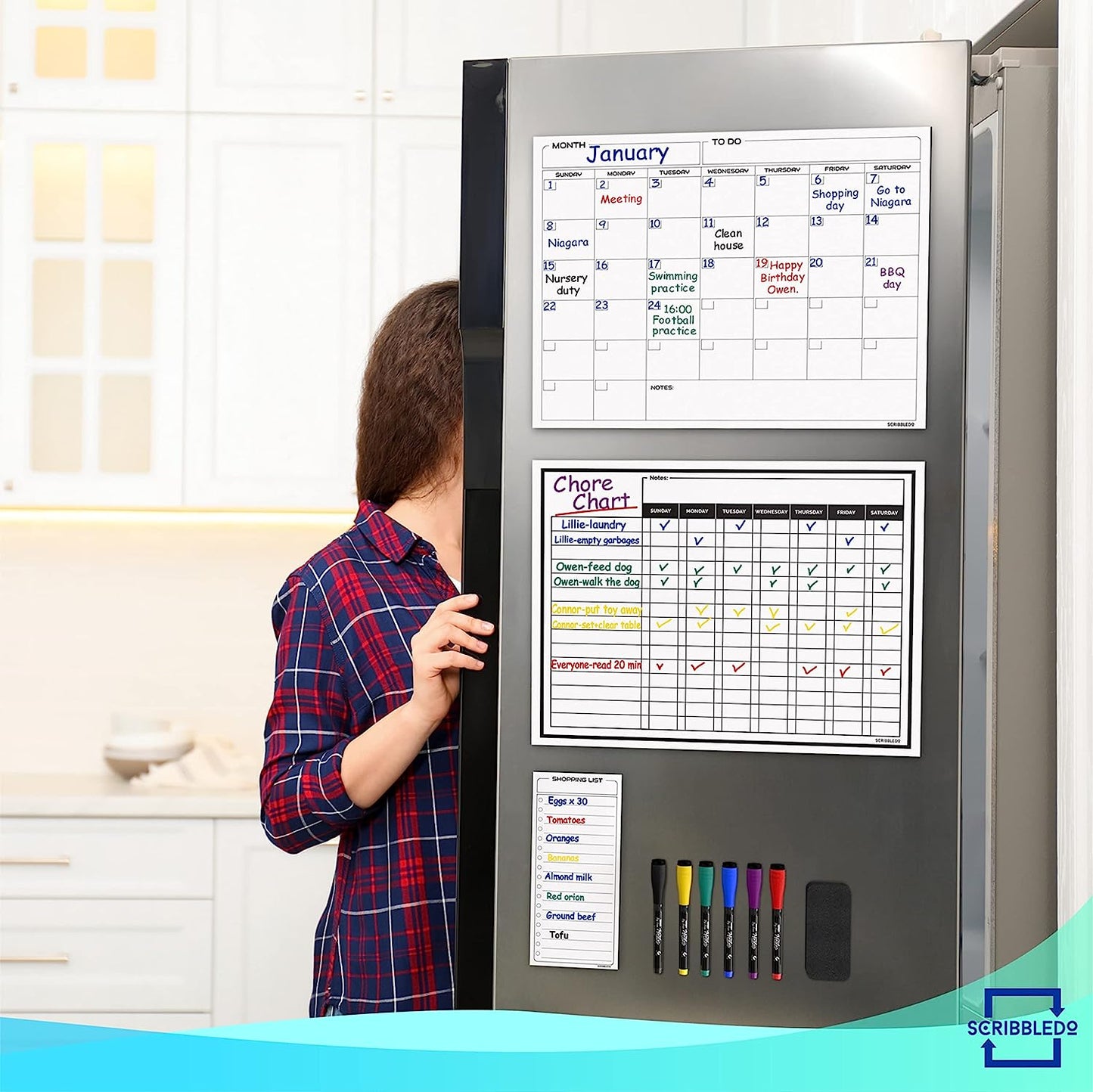 magnetic chore chart with marker for adults 13x17