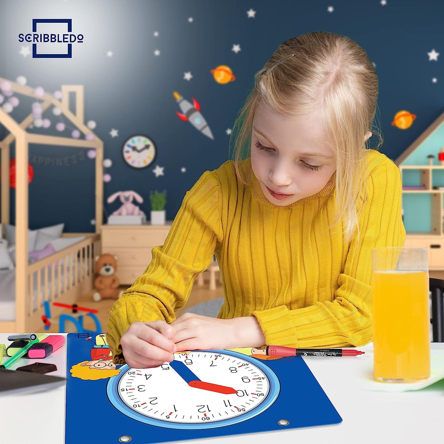 Dry Erase Learning Clock for Kids