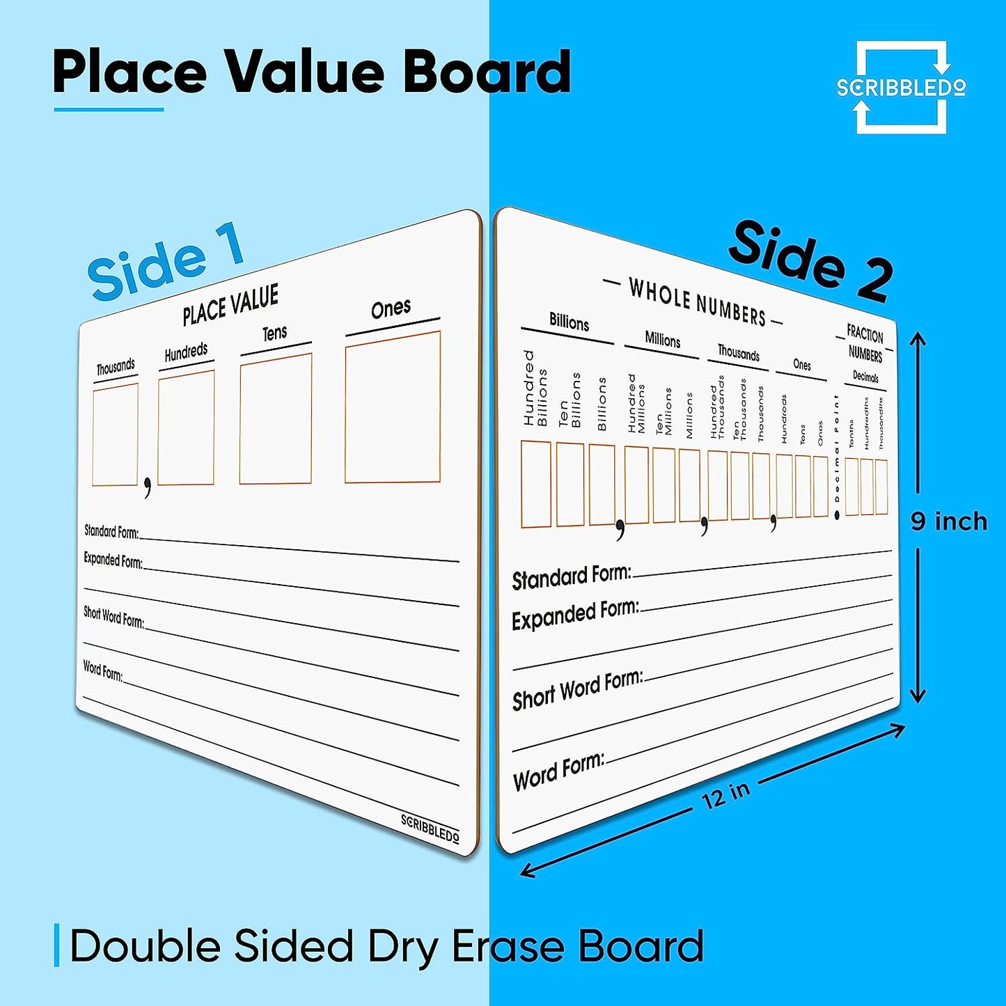 double side place value board 9x12