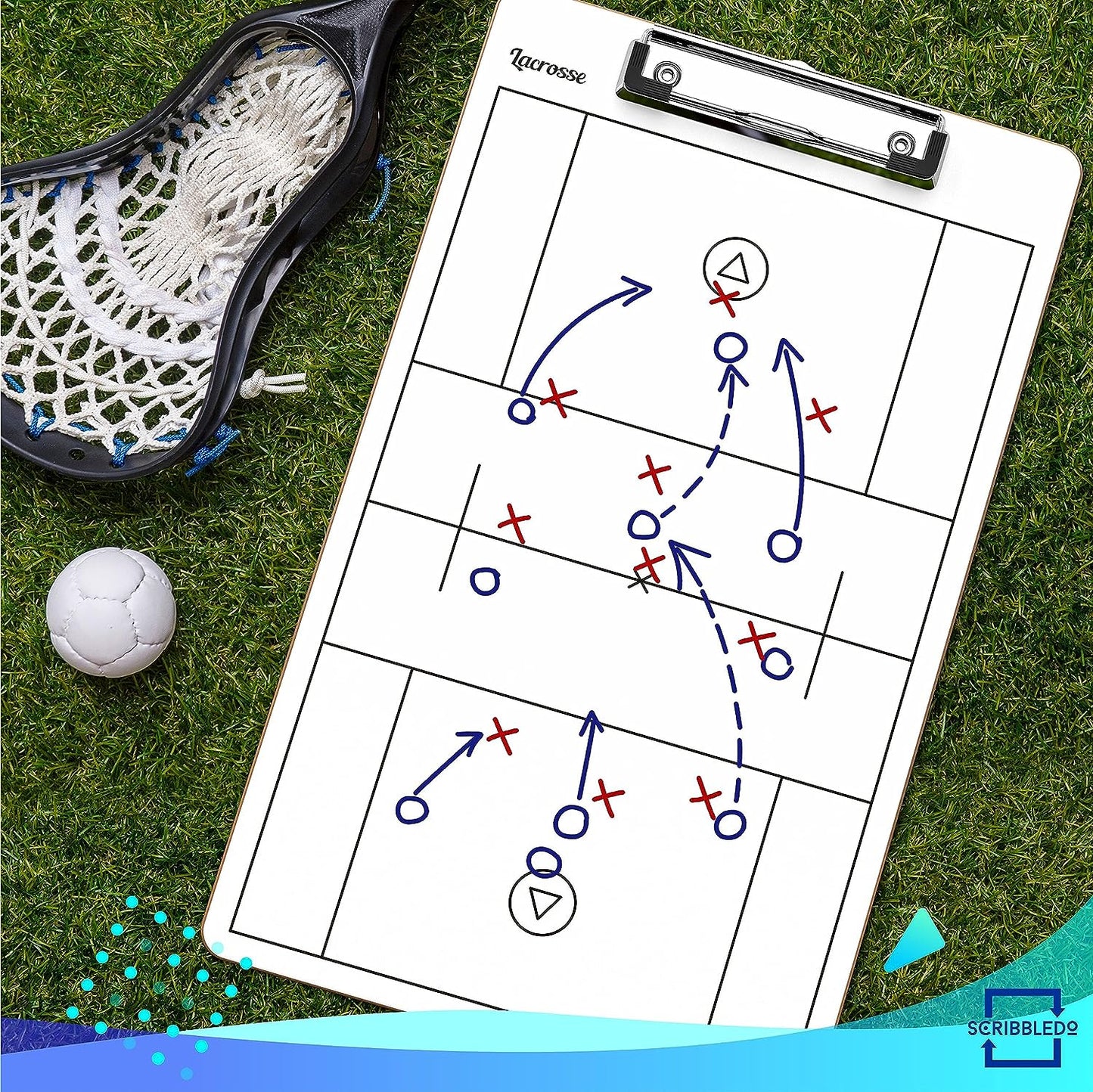 scribbledo lacrosse field whiteboard 15"x9"