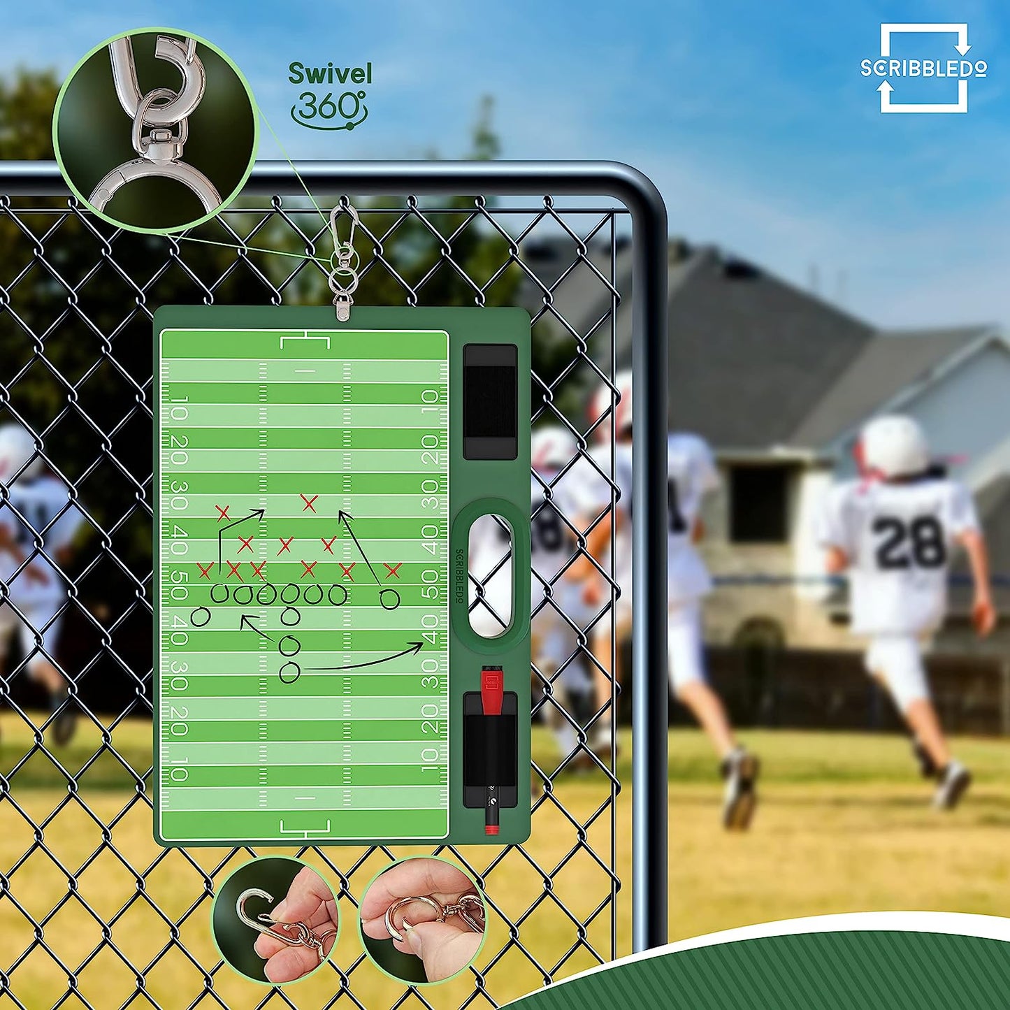 football dry erase play board for coaches 15x10.5