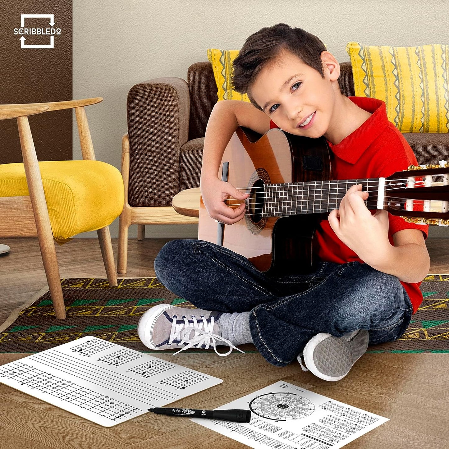 guitar exercises fretboard for kids 11"x14"