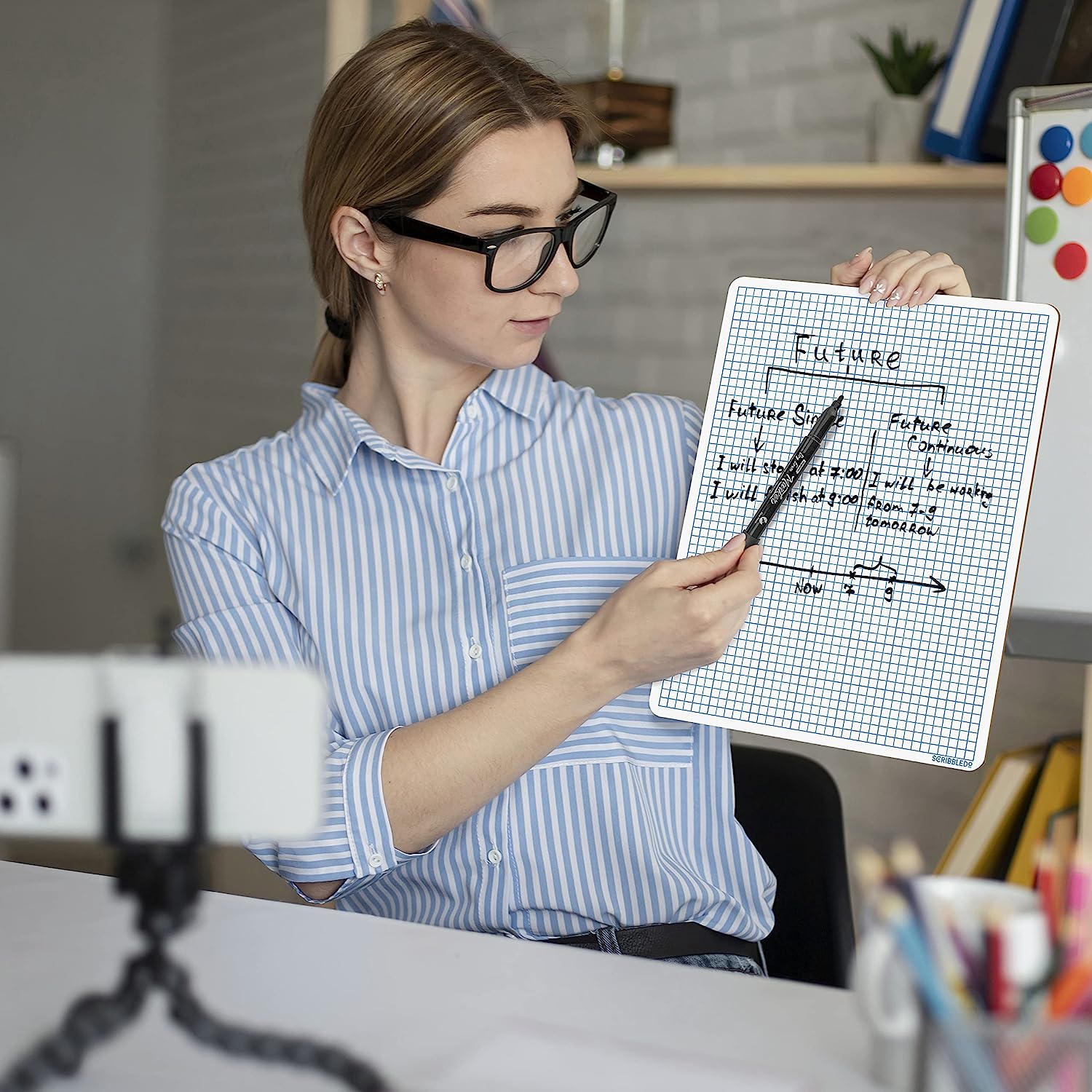 9x12 math whiteboard with graph