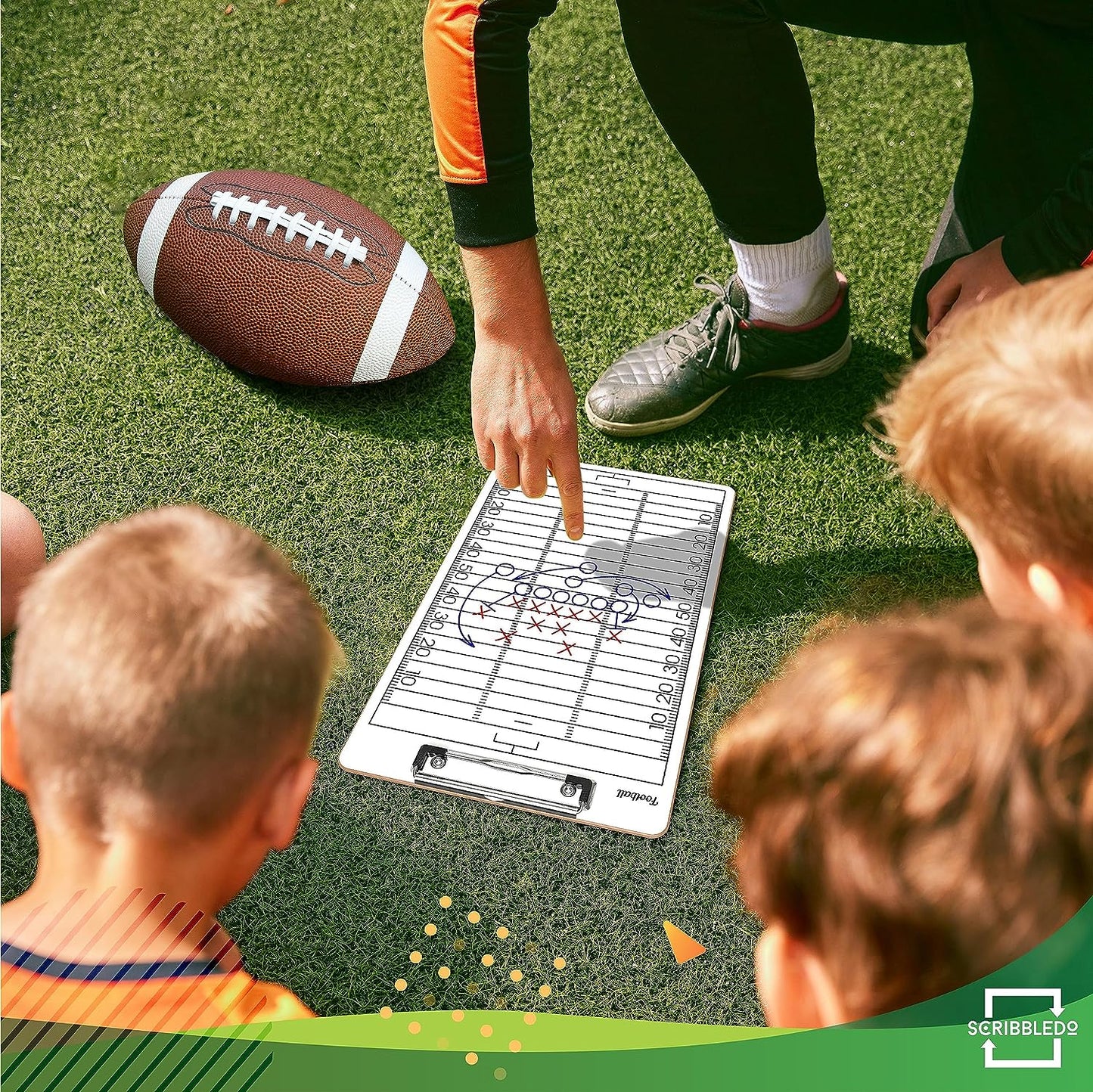 scribbledo football play board for coaches 15"x9"