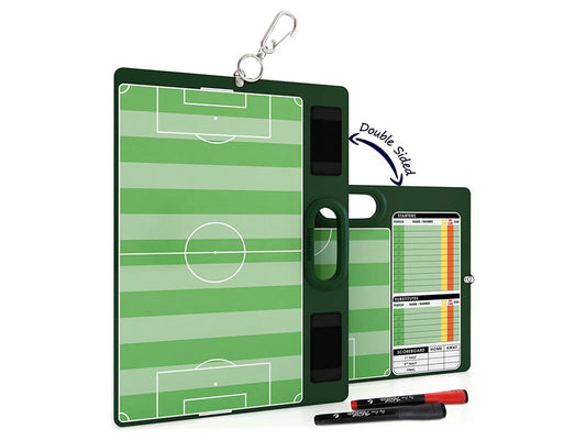 Soccer Double Sided Board for Coaches 15"x10.5" with Markers