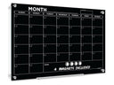 Black Magnetic Glass Whiteboard Calendar 24"x36" Monthly Planner