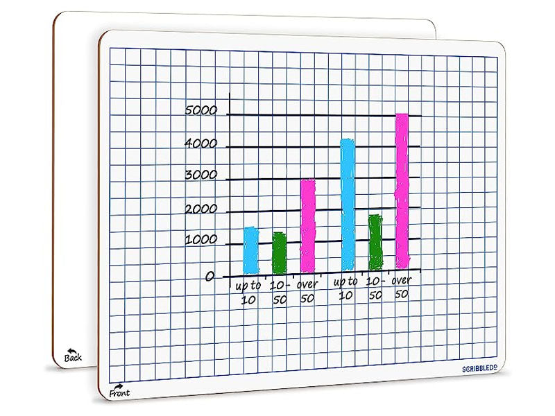 Grid Double Sided Whiteboard 9"x12"