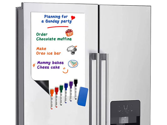 magnetic fridge whiteboard sheet 11x17 with 6 markers & 1 eraser