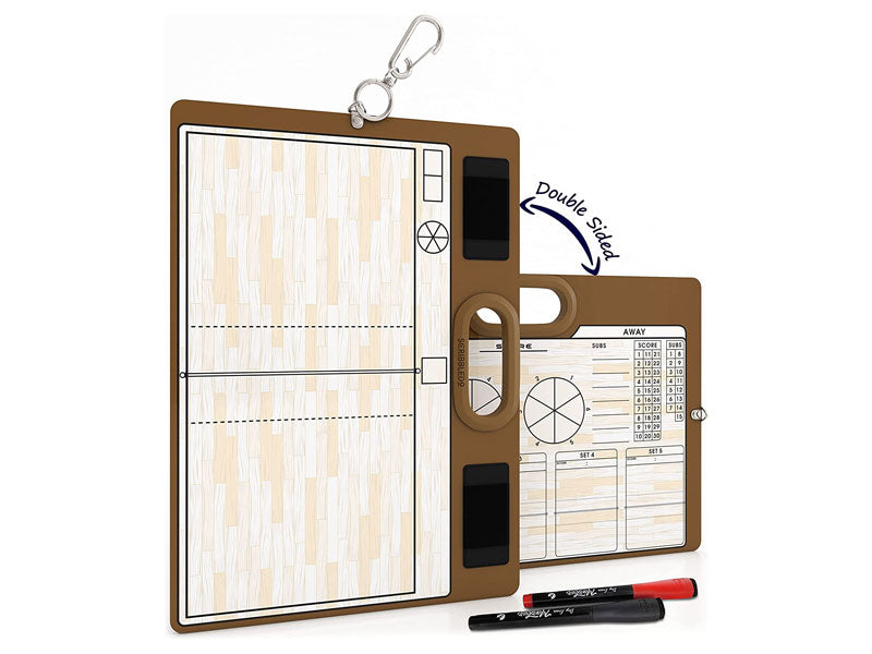 Volleyball Double Sided Board for Coaches 15"x10.5" with Markers
